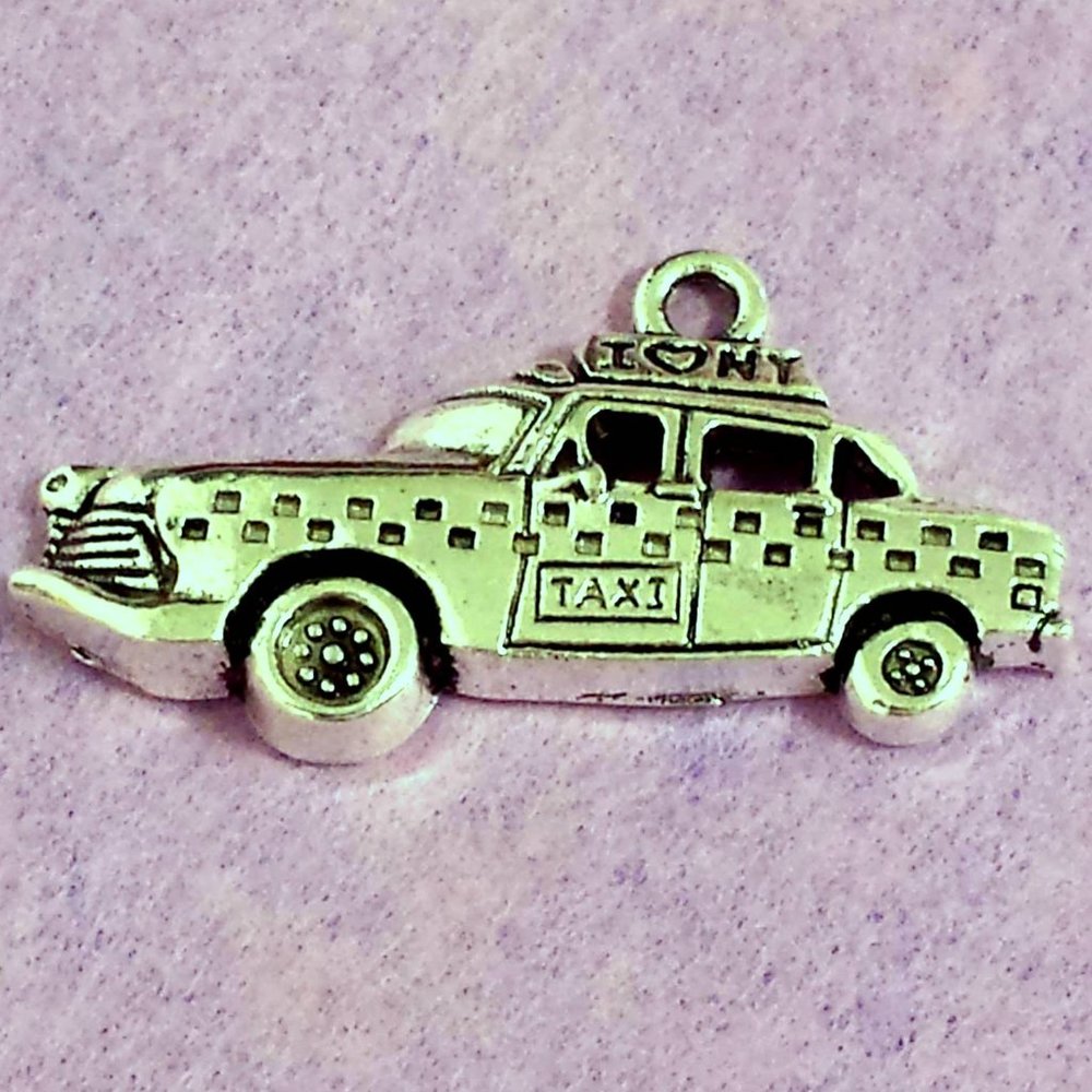 Silver NY Cab Charm